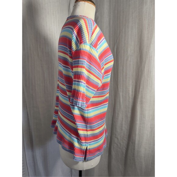 Blast Blouse Size L Y2k Vintage Pastel Striped Textured Dark Academia - Picture 5 of 5